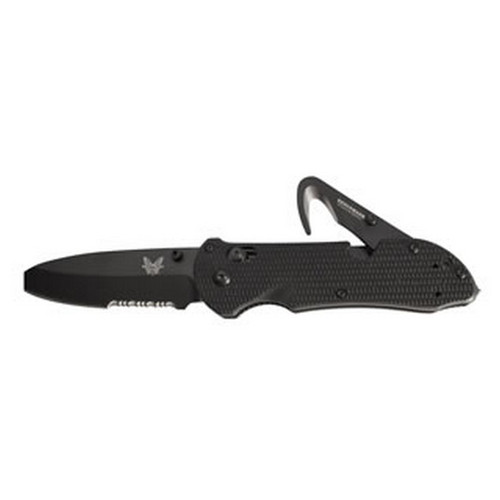 Benchmade Triage Opposing Bevel Rescue Folding Knife 916 - Rescue Hook Glass Breaker - Black