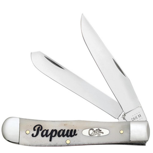 Case Papaw Natural Bone Smooth Embellished Trapper Knife