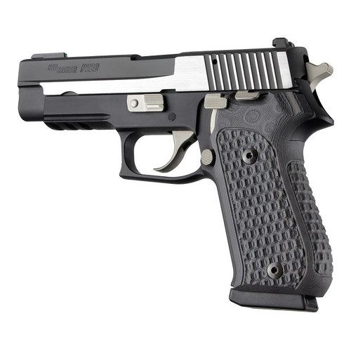 Hogue Sig Sauer P220 American DA/SA Chain Link G10 Grips - G-Mascus Black/Gray