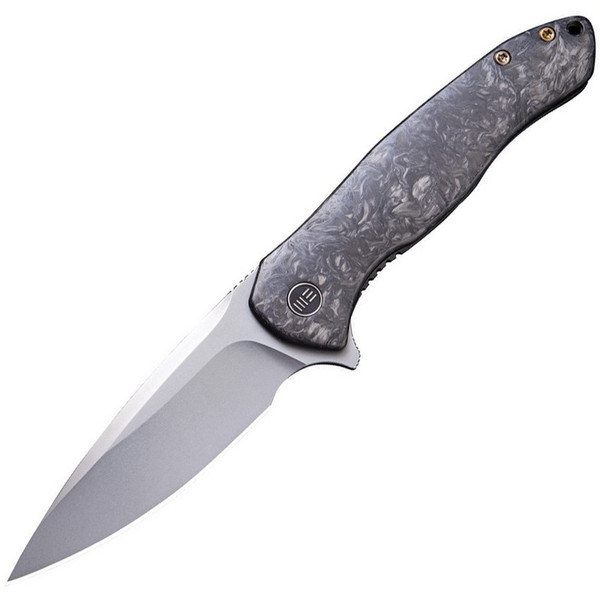 WE Kitefin Black Marble Carbon Fiber Handle Knife