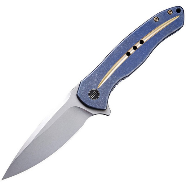 WE Kitefin Blue/Gold Titanium Handle Knife
