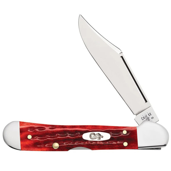 Pocket Worn Corn Cob Jigged Old Red Bone Mini CopperLock Knife