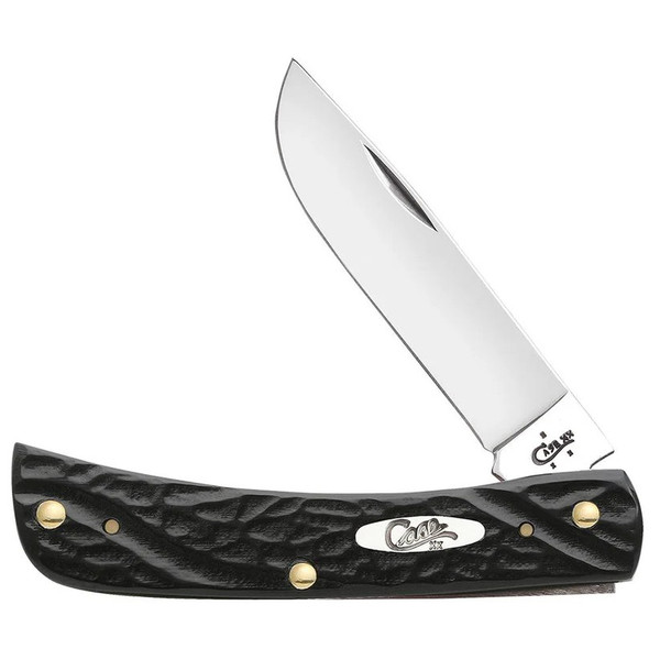 Jigged Rough Black Synthetic Sod Buster Jr Knife