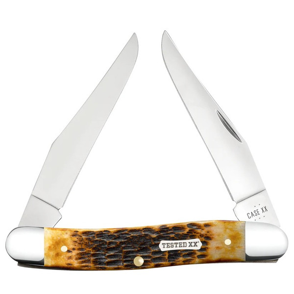 Case Rogers Jigged Burnt Amber Bone CS Muskrat Knife