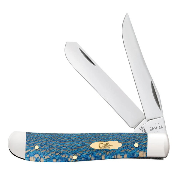 Case Smooth Blue Sycamore Wood Mini Trapper Knife