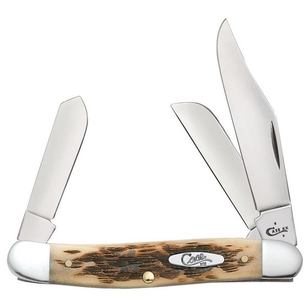 Case Amber Bone Peach Seed Jig Stockman Knife