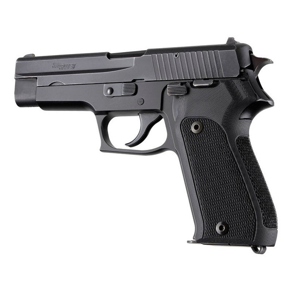 Hogue Sig Sauer P220 European Checkered G10 Grip - Solid Black