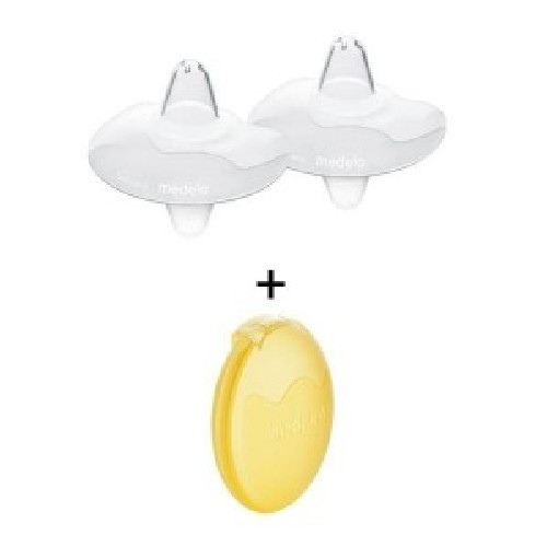 Medela pezoneras contact talla m, 2 UD + estuche