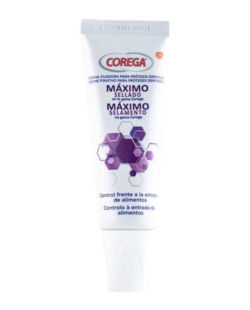 Crema fijadora para dentaduras postizas máximo sellado 40 g corega