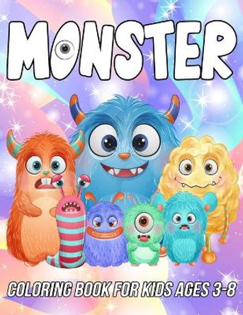 Monster Coloring Book for Kids Ages 3-8: Fun and Unique Coloring Pages for Girls and Boys with Cute Monsters Illustrations Mezzo Zentangle Designs 9798726708263