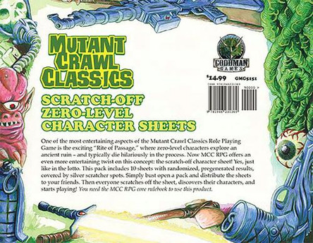 MCC RPG 0-Level Scratch Off Character Sheets NA 9781946231369