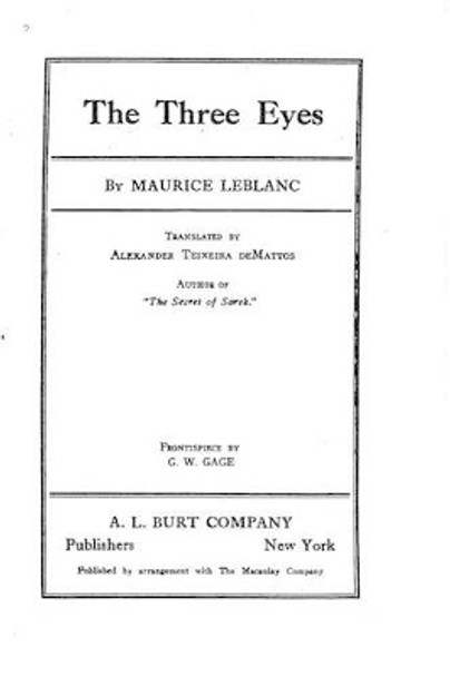 The Three Eyes Maurice LeBlanc 9781533188380