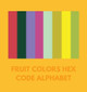 Fruit Colors Hex Code Alphabet by Colorful Alphabet