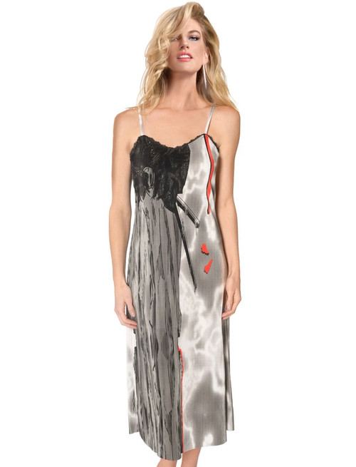 12400 - Warrior Print Crunched in Jet - Night Gown