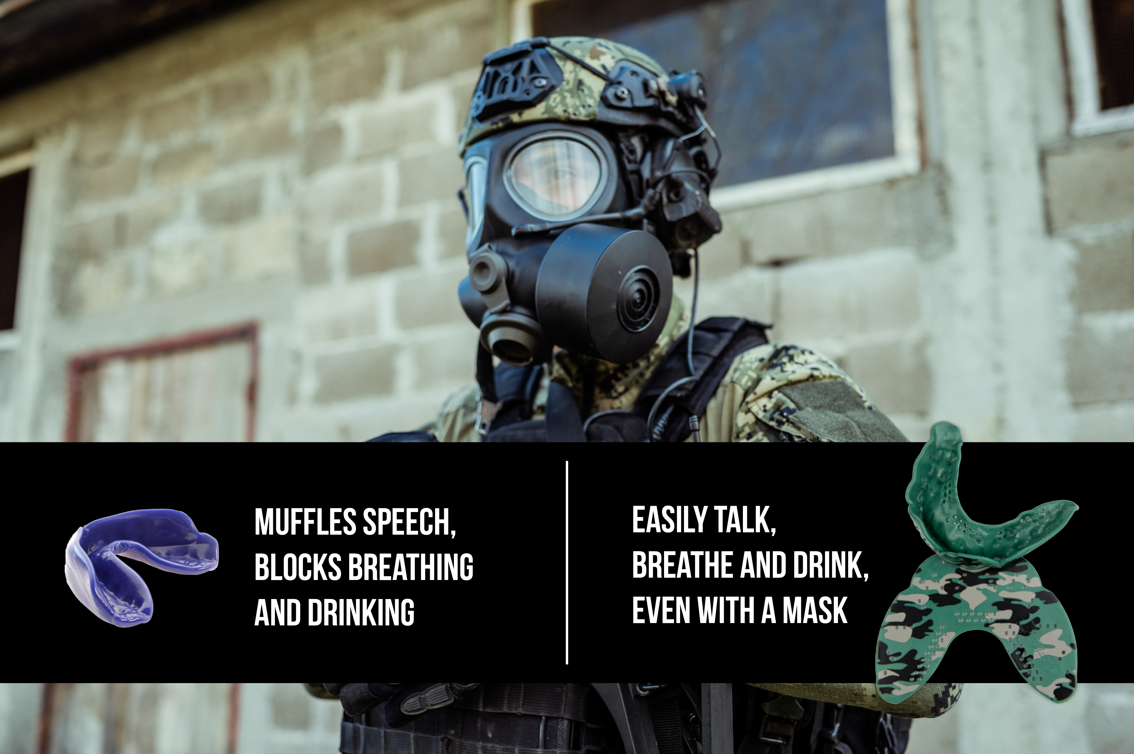 Competitor vs SISU Guard under gas-mask