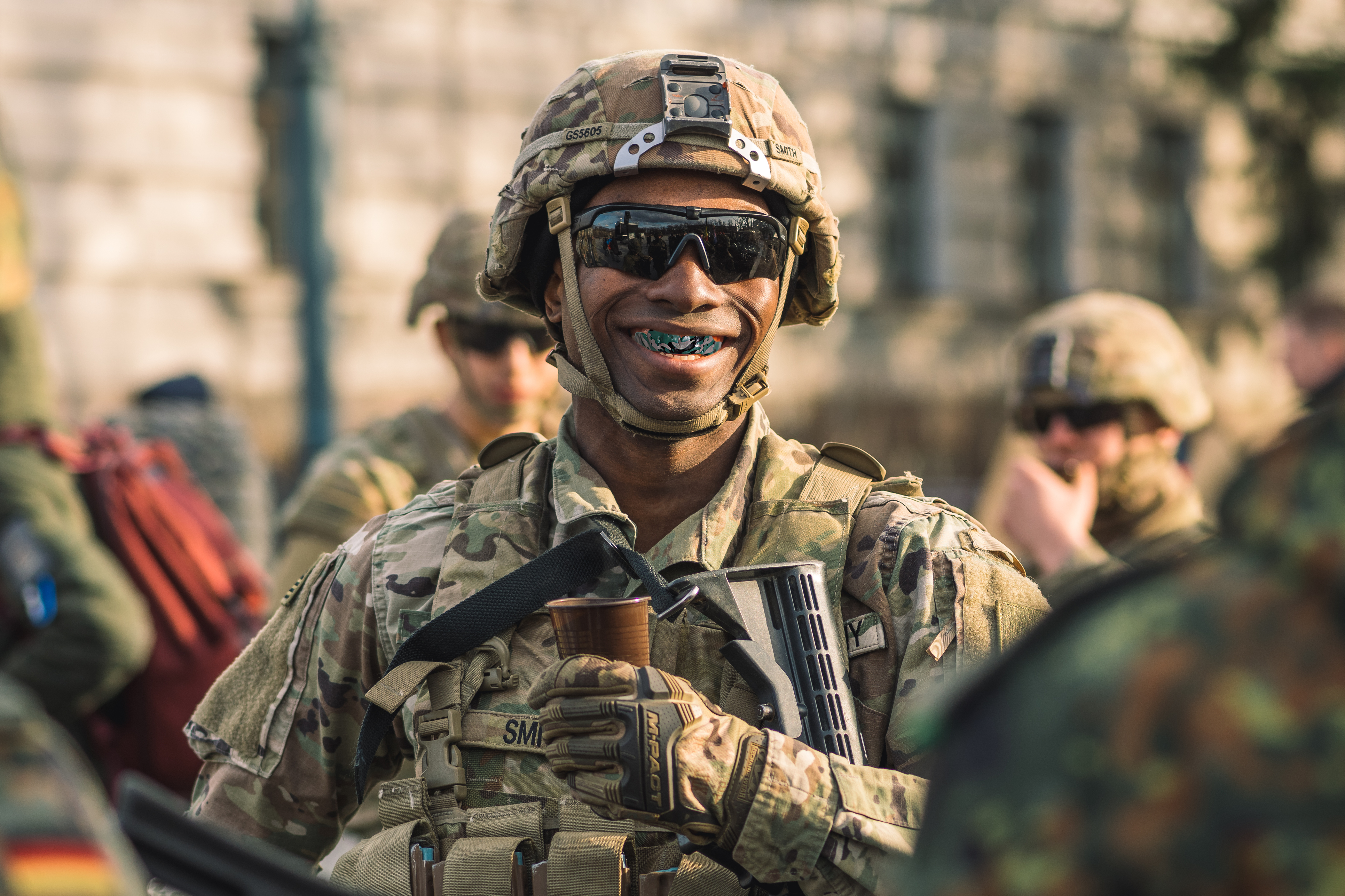 Soldier with SISU Camo Mouthguard