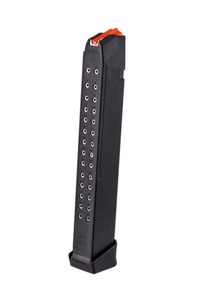 GLOCK G17, G19, G26, G34, G45, G47 33RD 9MM MAGAZINE ORANGE FOLLOWER GLOCK G17, G19, G26, G34, G45, G47 33RD 9MM MAGAZINE ORANGE FOLLOWER