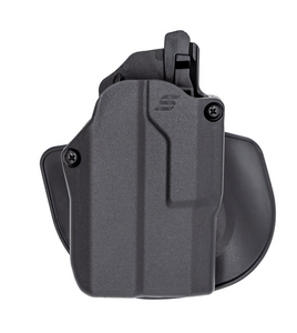 SAFARILAND SOLIS OWB HOLSTER G43X /G48 MOS RED DOT & LIGHT STX BLACK PLAIN W/ PADDLE & 1.75" BELT LOOP ATTACHMENT