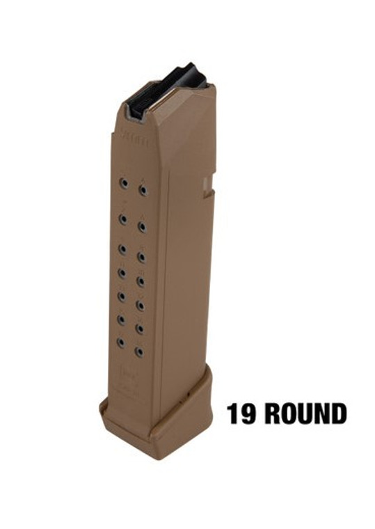 GLOCK 19X 19RD (+2 EXT) 9MM MAGAZINE COYOTE OEM