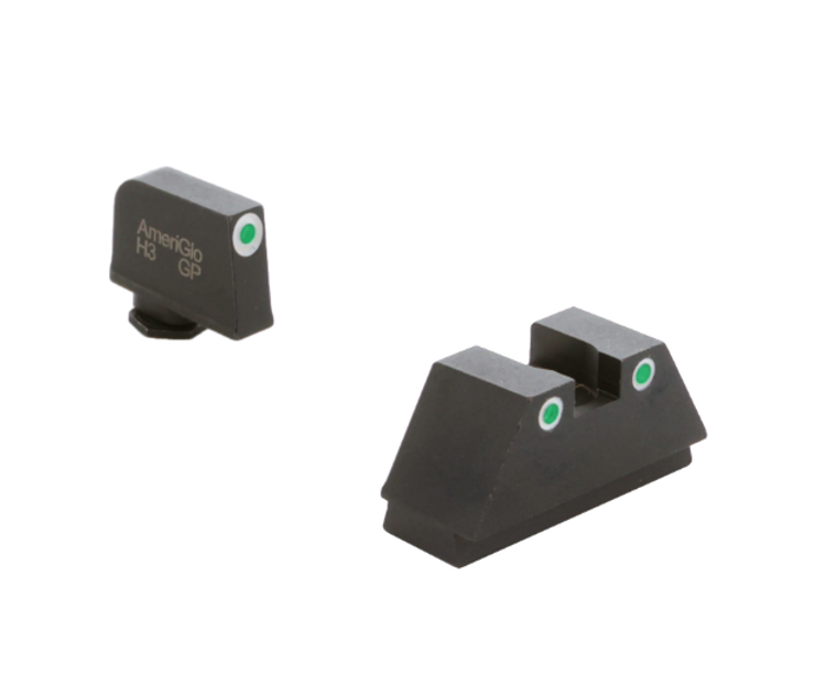 AMERIGLO XL SUPPRESSOR HEIGHT TRITIUM NIGHT SIGHTS FOR GLOCK MOS, FRONT=WHITE / REAR=WHITE