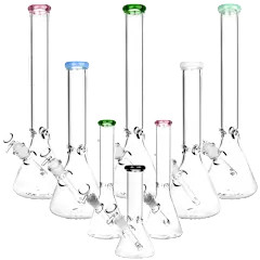 Classic Glass Beaker Water Pipe | 14mm F | Colors Vary - 18"