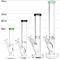 Classic Straight Tube Water Pipe | 14mm F | Colors Vary - 17.75"