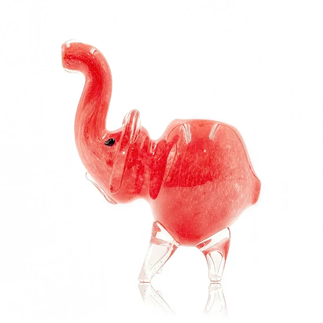 4 IN ELEPHANT FRITTED GLASS HAND PIPE