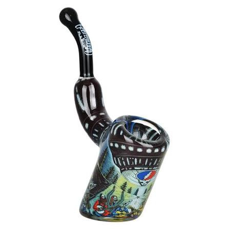 Grateful Dead x Pulsar Inside Print Bent Sherlock Pipe | UFO Jam | 4"