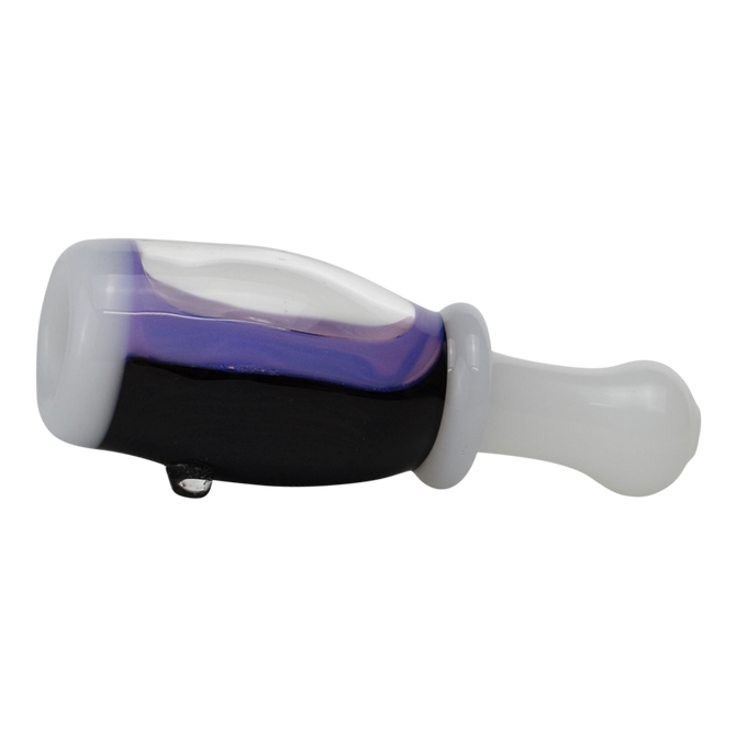 3" Glass Chillum Hand Pipe Window With Swirl Pattern Design - #1822