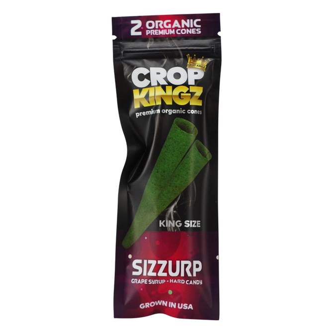 Crop Kingz Premium Organic CONES - King Size 2 Per Pack - Sizzurp