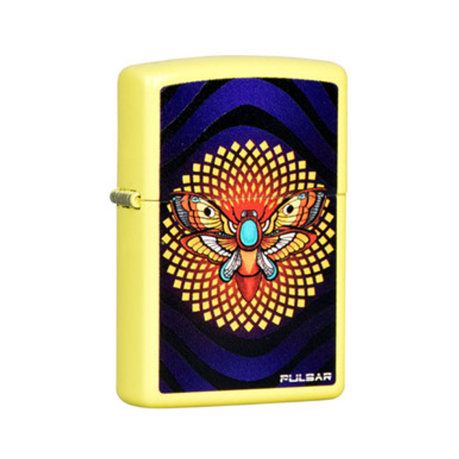 Zippo Lighter | Pulsar Psychedelic Moth | Lemon
