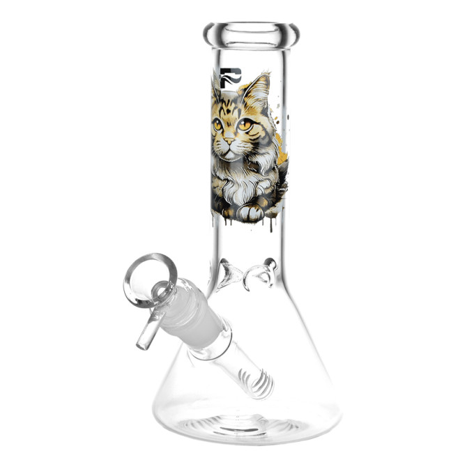 Pulsar Majestic Cat Glass Water Pipe | 7.75" | 14mm F