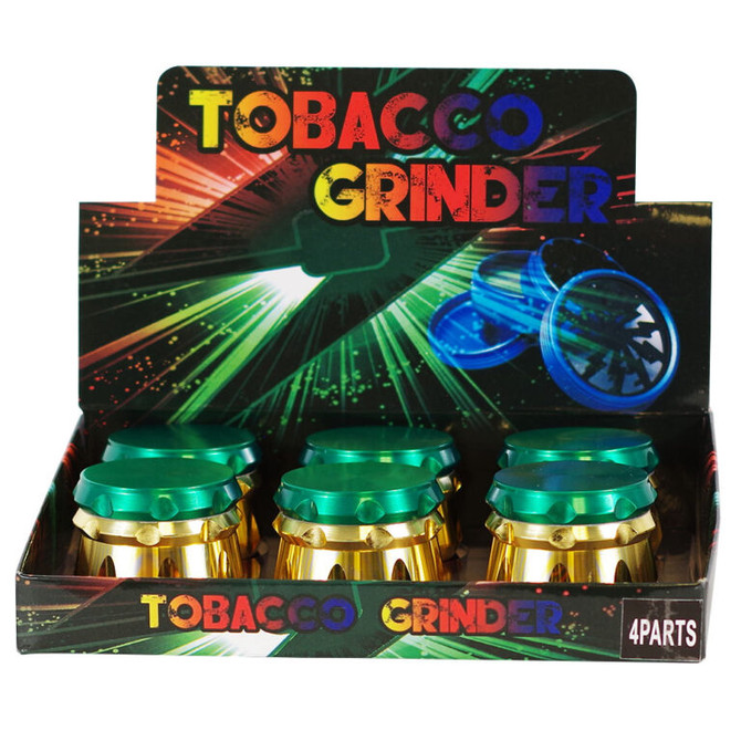 Tobacco Grinder 4-Part Wine Rasta Barrel 55mm