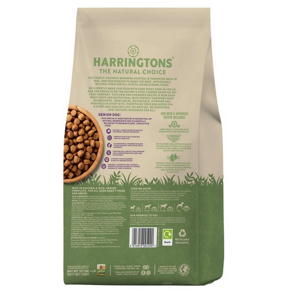 Harringtons Senior Complete Dry Dog Food with Chicken Rice 2kg
