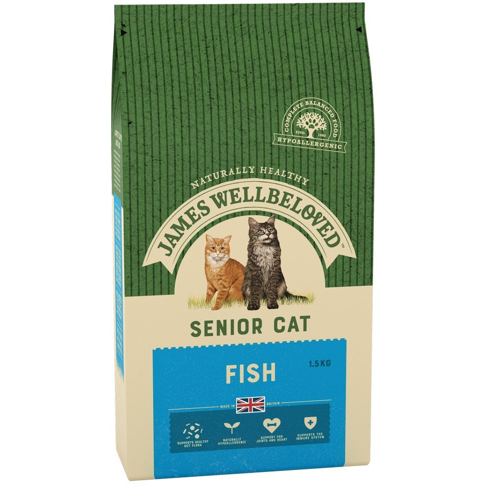 James Wellbeloved Senior Dry Cat Food Fish Just for Pets