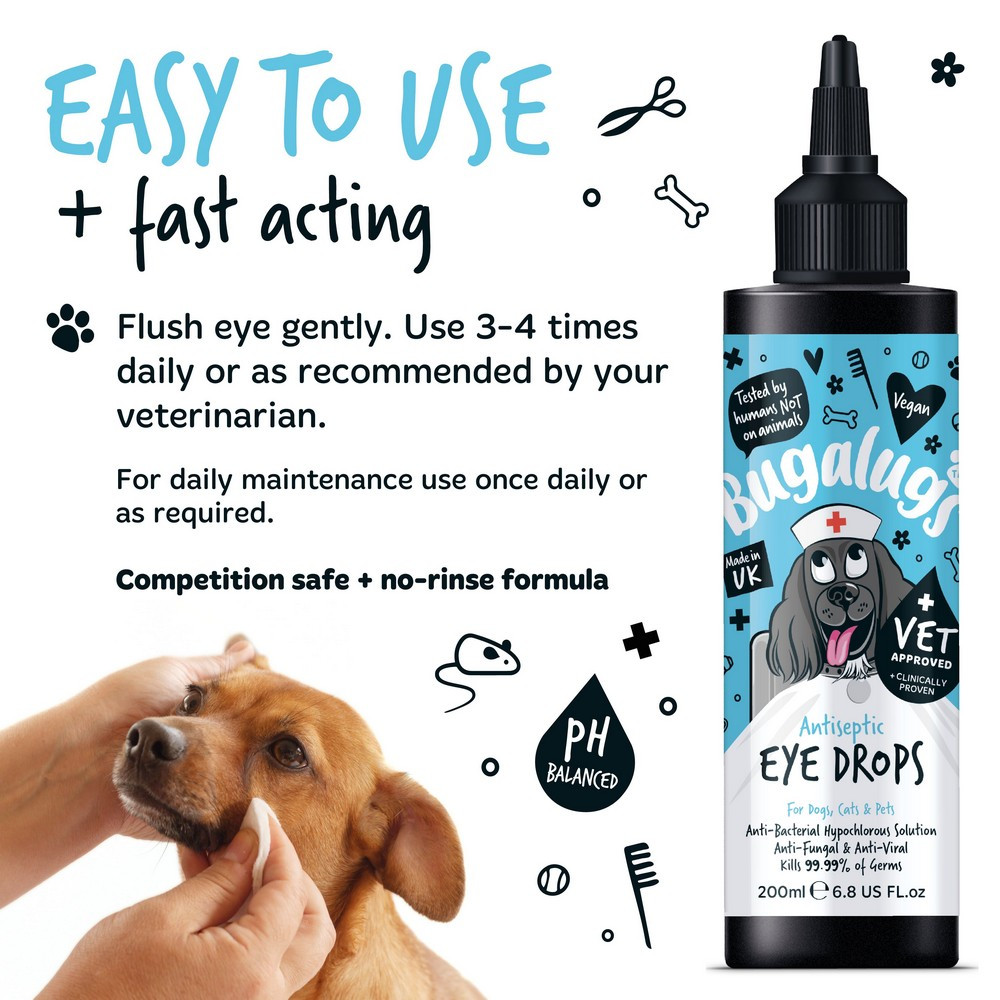 Bugalugs Antiseptic Eye Drops 200ml Just for Pets1