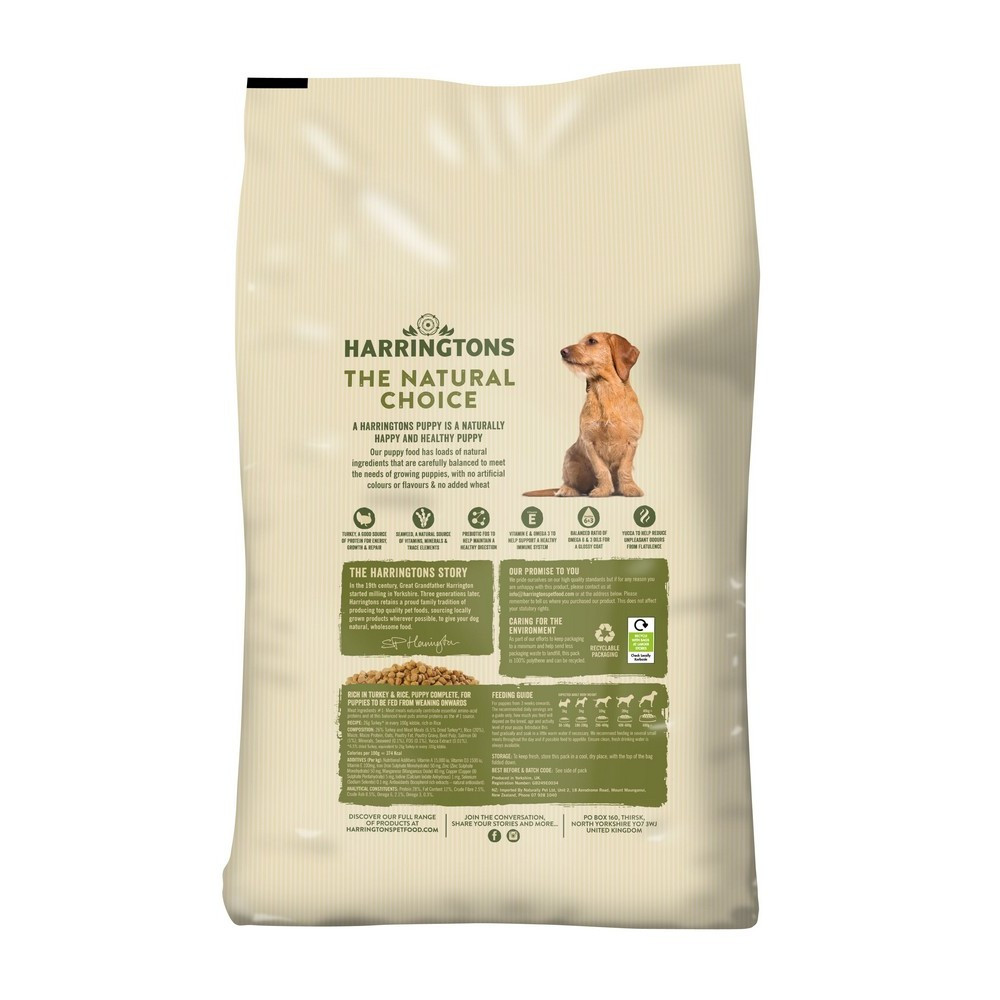 Harringtons Puppy Complete Dry Dog Food with Turkey & Rice 10kg Just