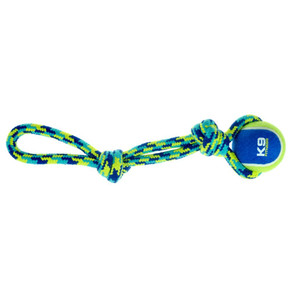 K9 Fitness 17in Rope Tug with 3in Tennis Ball