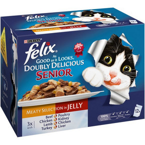 Felix Senior As Good As It Looks Doubly Delicioos Mixed Meat 12 x 100g