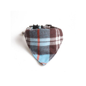 ZACAL Cat Collar Bandana Blue & Brown Chequered