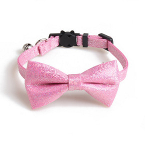 ZACAL Cat Collar Bow Tie Pink Sparkle Glitter