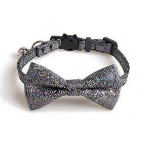 ZACAL Cat Collar Bow Tie Black Sparkle Glitter