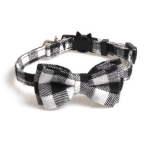 ZACAL Cat Collar Bow Tie Black & White Chequered