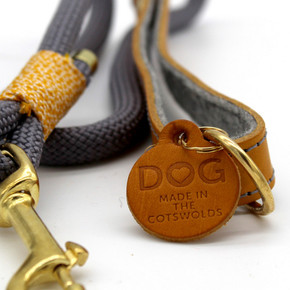 DOG Honey & Charcoal Rope Lead