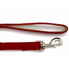 DOG Poppy Red Camel Tweed Lead