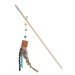 House of Paws Brown Aztec Feather Cat Wand