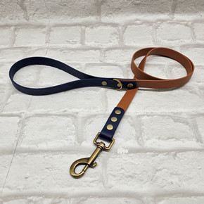 Trinkety Paws Biothane Lead Light Brown/Navy Trinkety Paws Biothane Lead Light Brown/Navy