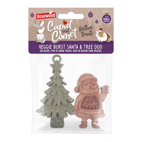 Cupid & Comet Small Animal Veggie Burst Santa & Tree Duo