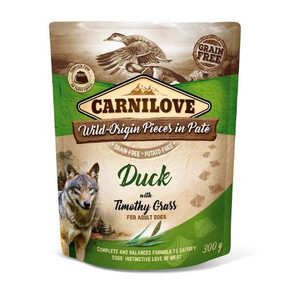 Carnilove Duck with Timothy Grass Wet Dog Food Pouch - 12 x 300g