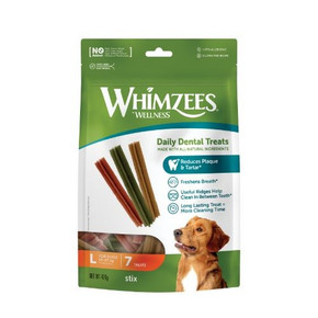 Whimzees Stix Dental Dog Chew Treat Pack of 7 - 180mm Large